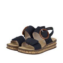 Load image into Gallery viewer, RIEKER - 62950-14 - WEDGE STRAP SANDAL - Navy