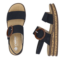 Load image into Gallery viewer, RIEKER - 62950-14 - WEDGE STRAP SANDAL - Navy