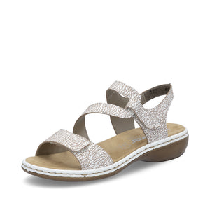 RIEKER - 659C7-81 - SANDAL - White (Beige crackle)