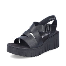 Load image into Gallery viewer, RIEKER - 68063-00 - WEDGE SANDAL - Black