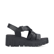 Load image into Gallery viewer, RIEKER - 68063-00 - WEDGE SANDAL - Black