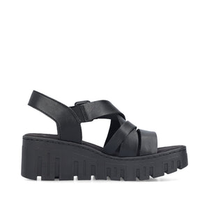 RIEKER - 68063-00 - WEDGE SANDAL - Black