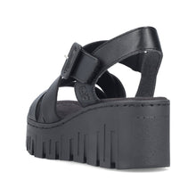 Load image into Gallery viewer, RIEKER - 68063-00 - WEDGE SANDAL - Black