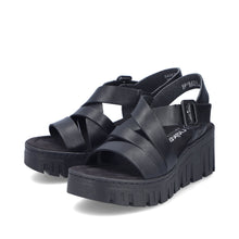 Load image into Gallery viewer, RIEKER - 68063-00 - WEDGE SANDAL - Black