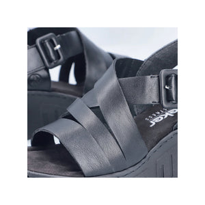 RIEKER - 68063-00 - WEDGE SANDAL - Black
