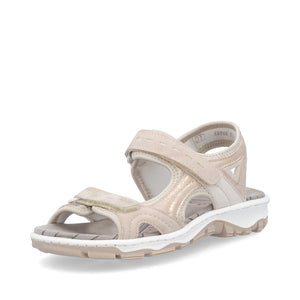 RIEKER - 68866-31 - WALKING SANDAL - Cream/Rose Gold