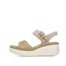 Load image into Gallery viewer, RIEKER - 69176-62 - WEDGE SANDAL - Ginger/Sand Multi