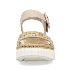 RIEKER - 69176-62 - WEDGE SANDAL - Ginger/Sand Multi