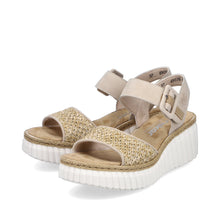 Load image into Gallery viewer, RIEKER - 69176-62 - WEDGE SANDAL - Ginger/Sand Multi
