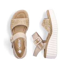Load image into Gallery viewer, RIEKER - 69176-62 - WEDGE SANDAL - Ginger/Sand Multi
