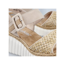 Load image into Gallery viewer, RIEKER - 69176-62 - WEDGE SANDAL - Ginger/Sand Multi
