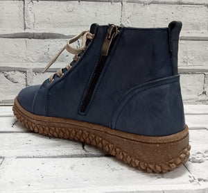 HARLYN - ZIP/LACE BOOT - NAVY