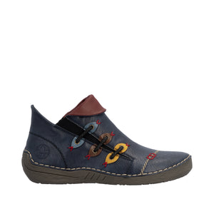 RIEKER - 72581-14 - ZIP ANKLE BOOT - Blue multi