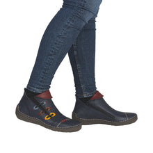 Load image into Gallery viewer, RIEKER - 72581-14 - LOW Zip ANKLE BOOT - Blue Multi (NEW IN)
