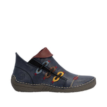 Load image into Gallery viewer, RIEKER - 72581-14 - LOW Zip ANKLE BOOT - Blue Multi (NEW IN)