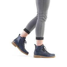 Load image into Gallery viewer, RIEKER - 73500-14 - ZIP/LACE BOOT - Ocean Blue (NEW IN)