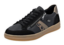 Load image into Gallery viewer, RIEKER - D2C04-03 -  LACE UP/ZIP SNEAKER TRAINER (Water Resistant) - Black/Brown/Bronze