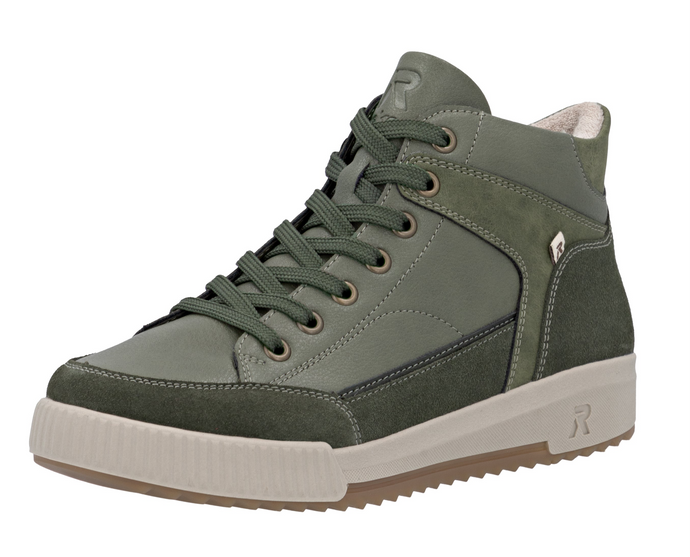 RIEKER - W0171-54 - ZIP/LACE BOOT - Khaki
