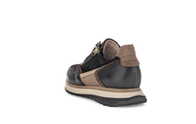Load image into Gallery viewer, GABOR (HOLYWELL) - 76.378.67 - ZIP/LACE UP WEDGE TRAINER - Black/Gold/Whisky
