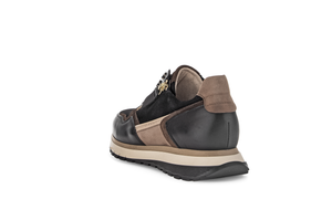 GABOR (HOLYWELL) - 76.378.67 - ZIP/LACE UP WEDGE TRAINER - Black/Gold/Whisky