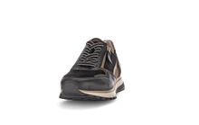 Load image into Gallery viewer, GABOR (HOLYWELL) - 76.378.67 - ZIP/LACE UP WEDGE TRAINER - Black/Gold/Whisky