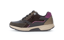 Load image into Gallery viewer, GABOR (ADORA) - 76.878.63 - ZIP/LACE UP WEDGE TRAINER - Black/Chocolate/Berry