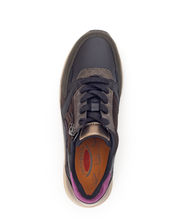Load image into Gallery viewer, GABOR (ADORA) - 76.878.63 - ZIP/LACE UP WEDGE TRAINER - Black/Chocolate/Berry