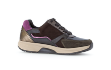 Load image into Gallery viewer, GABOR (ADORA) - 76.878.63 - ZIP/LACE UP WEDGE TRAINER - Black/Chocolate/Berry