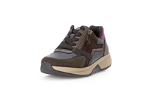 Load image into Gallery viewer, GABOR (ADORA) - 76.878.63 - ZIP/LACE UP WEDGE TRAINER - Black/Chocolate/Berry
