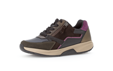 Load image into Gallery viewer, GABOR (ADORA) - 76.878.63 - ZIP/LACE UP WEDGE TRAINER - Black/Chocolate/Berry