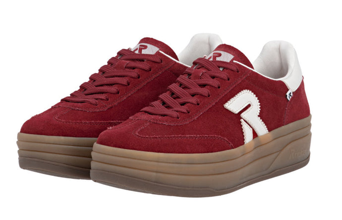 RIEKER - W3700-35 -  LACE UP SNEAKER TRAINER - Red