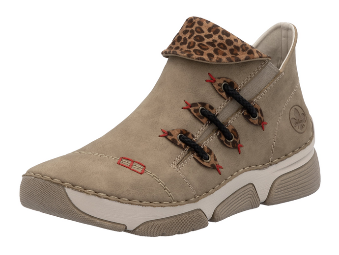 RIEKER - 45983-64 - ZIP ANKLE BOOT - Beige multi