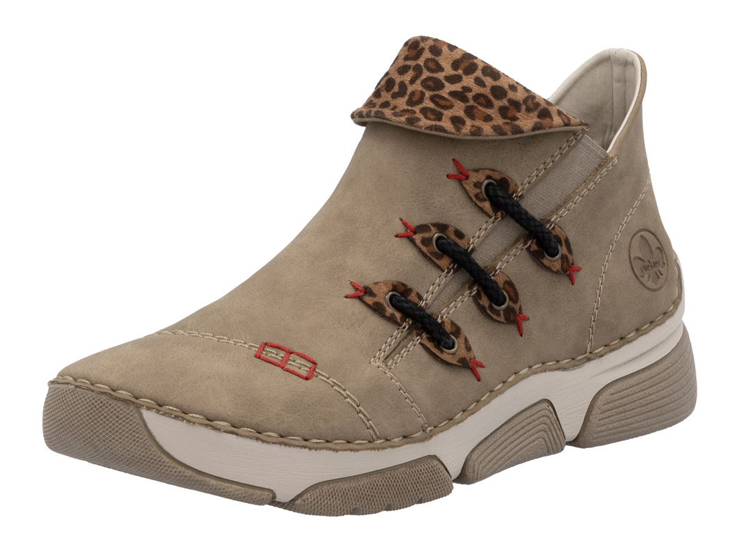RIEKER - 45983-64 - ZIP ANKLE BOOT - Beige multi