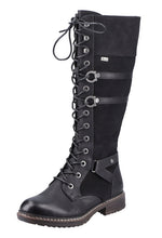 Load image into Gallery viewer, RIEKER - 94632-00 - LACE UP/ZIP LONG BOOT - Black (NEW IN)