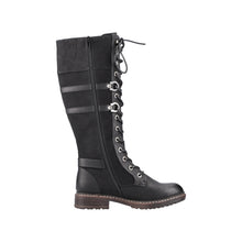 Load image into Gallery viewer, RIEKER - 94632-00 - LACE UP/ZIP LONG BOOT - Black (NEW IN)