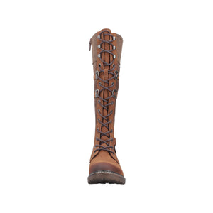 RIEKER - 94732-25 - LACE UP/ZIP KNEE HIGH BOOT (Water Resistant) - Brown