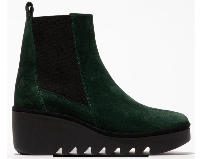 FLY London - BAGU233FLY - P501233024 - PULL ON WEDGE ANKLE BOOT - Forest Green