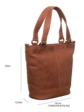 Load image into Gallery viewer, Boston - Grab handle BUCKET BAG - Brandy (RRP £75)