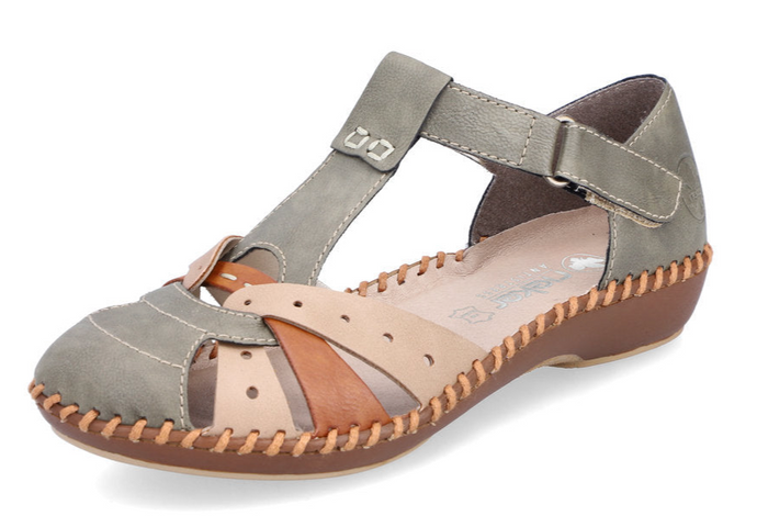 RIEKER - M1655-54 - STRAP SHOE/SANDAL - Green Multi