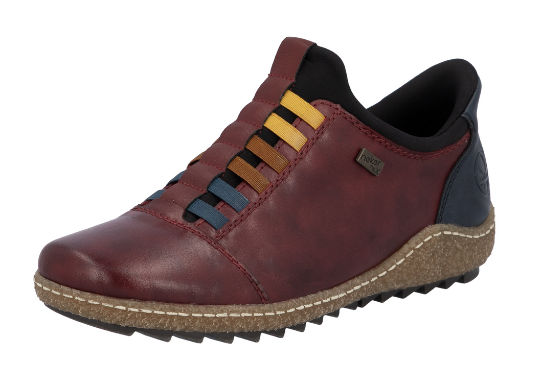 RIEKER - L7562-35 - SLIP ON ANKLE SHOE - Red Combi