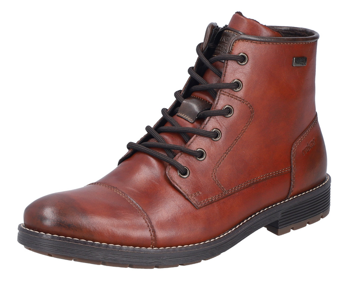 RIEKER - F4546-24 - LACE UP/ZIP BOOT (Water Resistant) - Tan