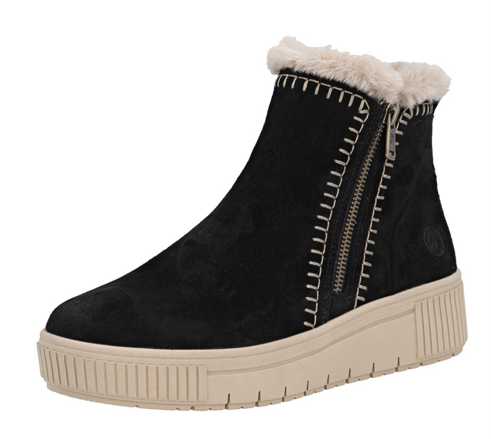REMONTE - D3B70-03 - ZIP BOOT - Black/Beige