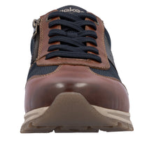 Load image into Gallery viewer, RIEKER - B0507-24 -  LACE-UP/ZIP SHOE - Brown/Navy (NEW IN)