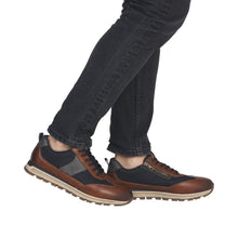 Load image into Gallery viewer, RIEKER - B0507-24 -  LACE-UP/ZIP SHOE - Brown/Navy (NEW IN)