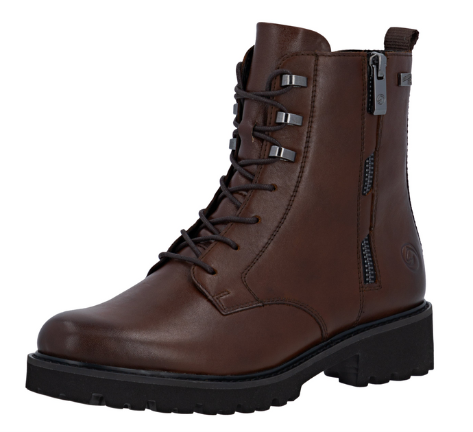 REMONTE - D8656-25 - LACE/ZIP BOOT (Water Resistant) - Brown
