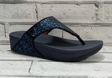 Load image into Gallery viewer, FitFlop - LULU GLITTER - WEDGE TOE-THONG MULE - Midnight Navy