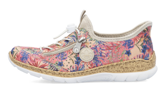 RIEKER - N42V3-90 - SLIP ON BUNGEE TRAINER - Rose multi