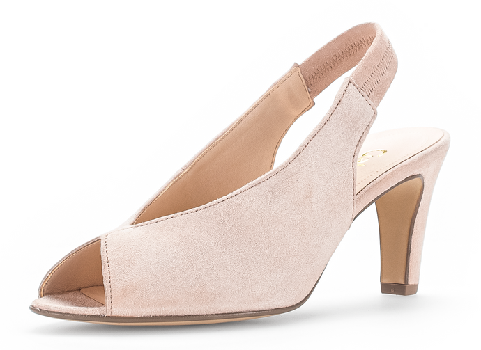 GABOR - 61.800.10 - PEEP TOE SLING BACK SHOE - Suede Leather - Blush