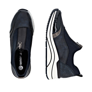 REMONTE - D0T08-14 - WEDGE SNEAKER/TRAINER - Blue Combi