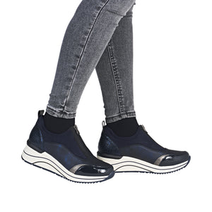 REMONTE - D0T08-14 - WEDGE SNEAKER/TRAINER - Blue Combi